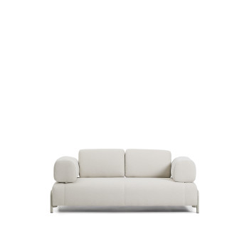 Compo 2-Sitzer-Sofa aus ecrufarbenem Chenille und beigefarbenem Metallgestell, 200 cm FSC Mix Credit