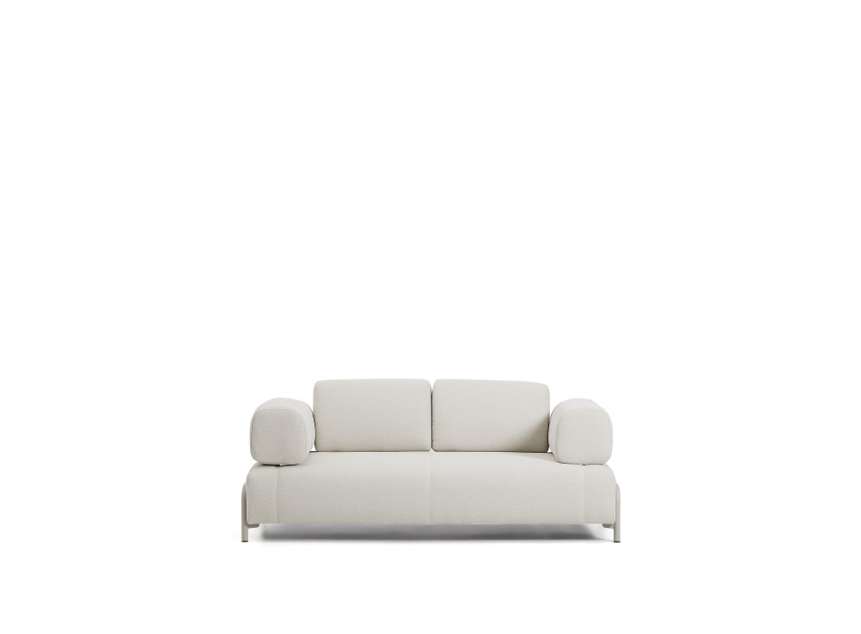 Compo 2-Sitzer-Sofa aus ecrufarbenem Chenille und beigefarbenem Metallgestell, 200 cm FSC Mix Credit