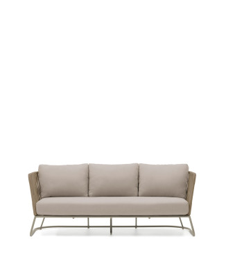 Saconca 3-Sitzer-Gartensofa aus Seil und beigefarbenem, verzinktem Stahl, 189 cm