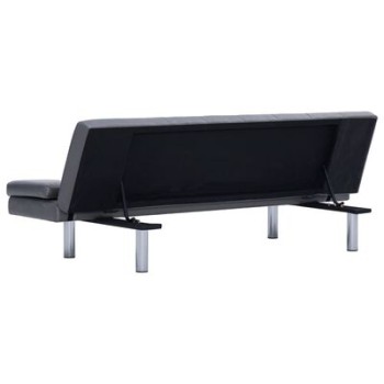 Verstellbares Schlafsofa mit 2 Kissen in Kunstleder