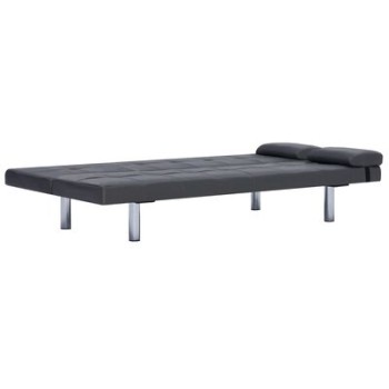 Verstellbares Schlafsofa mit 2 Kissen in Kunstleder