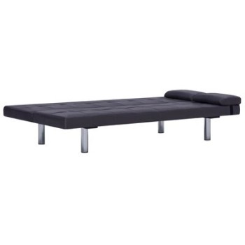 Verstellbares Schlafsofa mit 2 Kissen in Kunstleder
