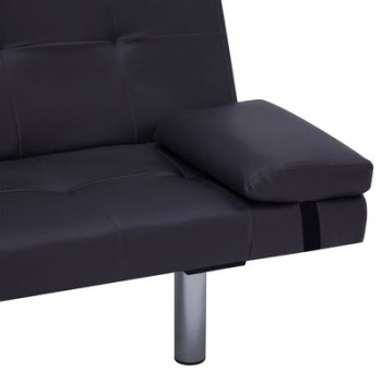 Verstellbares Schlafsofa mit 2 Kissen in Kunstleder