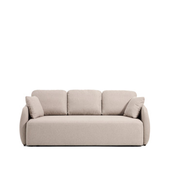 Laira 3-Sitzer-Schlafsofa in beigefarbenem Chenille, 218 cm, FSC Mix-zertifiziert