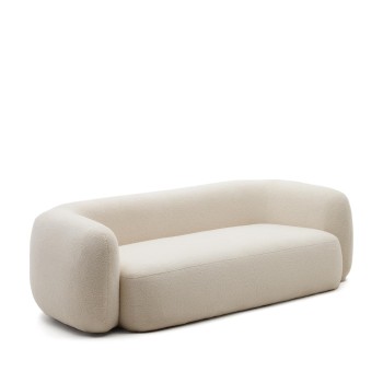 Martina 3-Sitzer-Sofa aus ecrufarbenem Bouclé-Stoff 