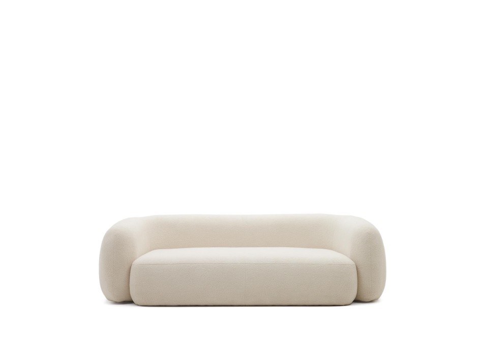 Martina 3-Sitzer-Sofa aus ecrufarbenem Bouclé-Stoff 