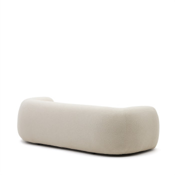 Martina 3-Sitzer-Sofa aus ecrufarbenem Kunstschaffell, 246 cm, FSC Mix-zertifiziert