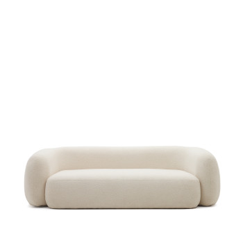 Martina 3-Sitzer-Sofa aus ecrufarbenem Kunstfell, 246 cm, FSC Mix-zertifiziert