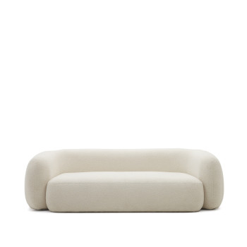 Martina 3-Sitzer-Sofa aus ecrufarbenem Kunstfell, 246 cm, FSC Mix-zertifiziert
