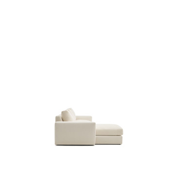 Alea 4-Sitzer Modulsofa mit abnehmbarem Chenillebezug, Chaiselongue links, ecru, 310 cm