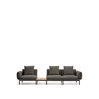 Sorells 3-Sitzer modulares Outdoor-Sofa mit Polsterung