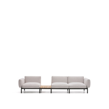 Sorells 3-Sitzer modulares Outdoor-Sofa mit Polsterung