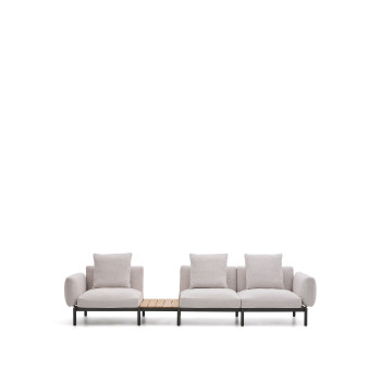 Sorells 3-Sitzer modulares Outdoor-Sofa mit Polsterung