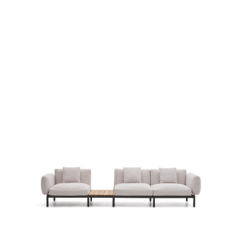 Sorells 3-Sitzer modulares Outdoor-Sofa mit Polsterung
