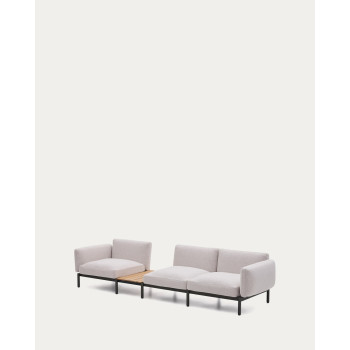 Sorells 3-Sitzer modulares Outdoor-Sofa mit Polsterung