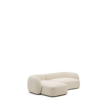 Martina 3-Sitzer-Modulsofa aus Chenille mit linksseitiger Chaiselongue, ecru, 287 cm