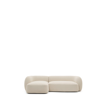 Martina 3-Sitzer-Modulsofa aus Chenille mit linksseitiger Chaiselongue, ecru, 287 cm