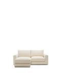 Alea 3-Sitzer-Modulsofa mit abnehmbarem Bezug aus Chenille, Chaiselongue links, ecru, 220 cm
