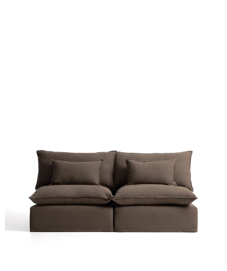 Anarela 3-Sitzer-Modulsofa mit abnehmbarem Leinenbezug