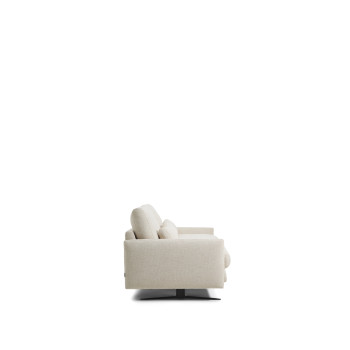 Veliro 3-Sitzer-Sofa aus beigefarbenem Chenille mit schwarzen Stahlbeinen, 240 cm, FSC Mix-zertifiziert