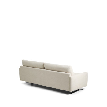 Veliro 3-Sitzer-Sofa aus beigefarbenem Chenille mit schwarzen Stahlbeinen, 240 cm, FSC Mix-zertifiziert