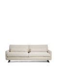 Veliro 3-Sitzer-Sofa aus beigefarbenem Chenille mit schwarzen Stahlbeinen, 240 cm, FSC Mix-zertifiziert