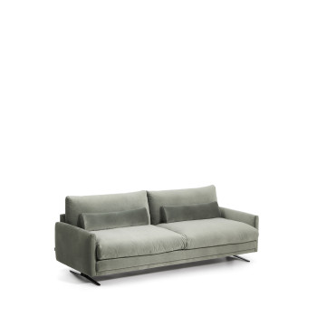 Veliro 3-Sitzer-Sofa in grünem Samt mit schwarzen Stahlbeinen, 240 cm, FSC Mix-zertifiziert