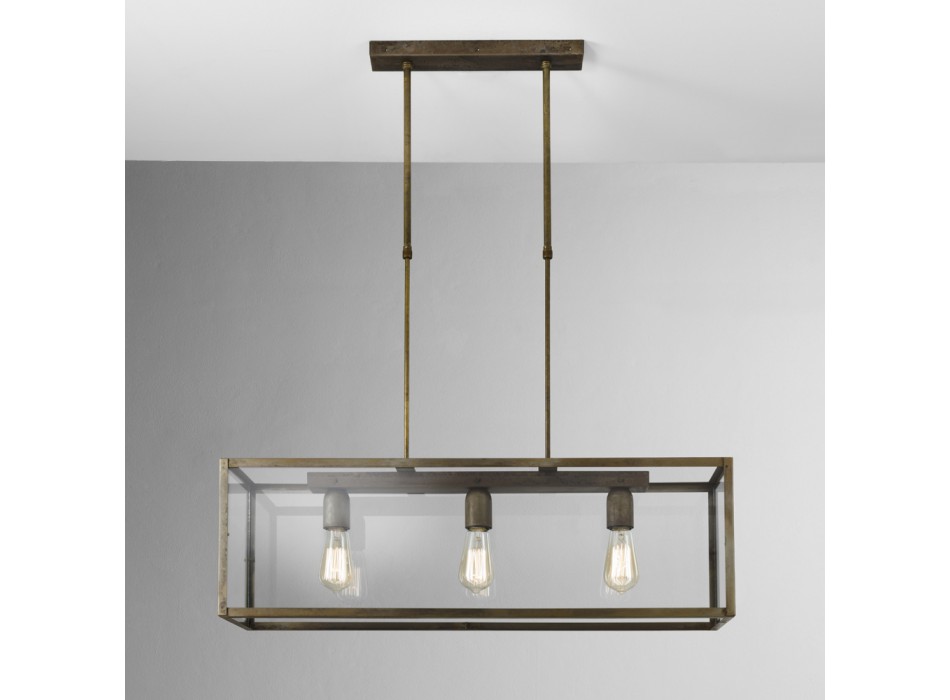 LONDON 205.04.FF IL FANALE Pendelleuchte aus Eisen und Glas