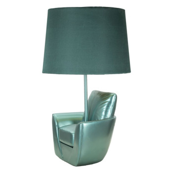 Türkisfarbene Nachttischlampe aus der Mitte des 20. Jahrhunderts