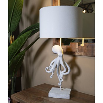 TISCHLAMPE MIT WEISSEM OKTOPUS