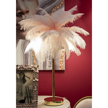 Tischlampe in Rosa Palme