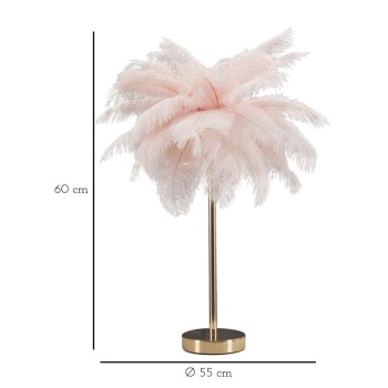 Tischlampe in Rosa Palme