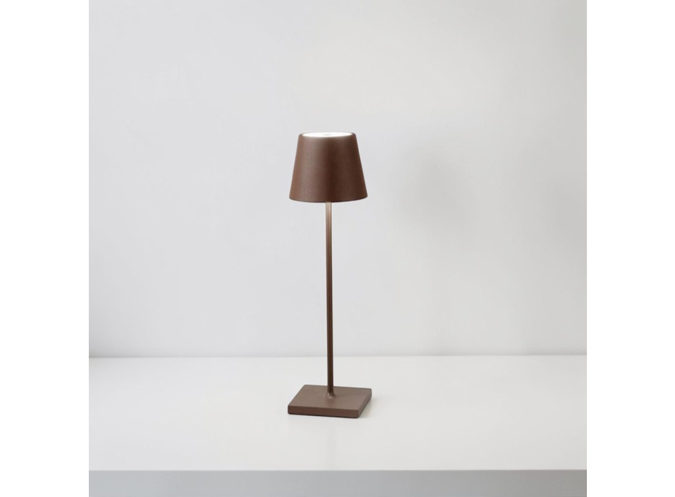 Wiederaufladbare LED-Tischleuchte, Getränke, Bronze, 2,2 W, 190 lm, 3000 K, dimmbar, IP54, 7 x 25 cm
