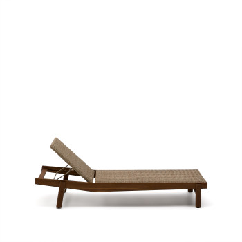 Itani Sonnenliege aus massivem Akazienholz und FSC 100% synthetischem Rattan