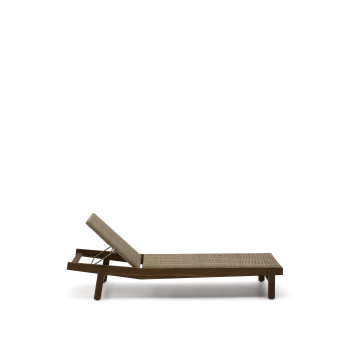 Itani Sonnenliege aus massivem Akazienholz und FSC 100% synthetischem Rattan