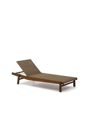 Itani Sonnenliege aus massivem Akazienholz und FSC 100% synthetischem Rattan
