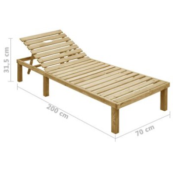 Sonnenliege aus imprägniertem Kiefernholz