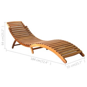 Sonnenliege aus braunem Akazienholz