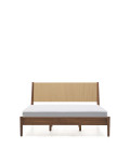 Elan-Bett, Walnussfurnier und Massivholz, Matratze 160 x 200 cm, FSC-Mix-zertifiziert