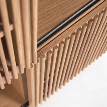 Beyla Bücherregal aus Massivholz und Eichenfurnier, 84,5 x 170 cm, FSC 100 %