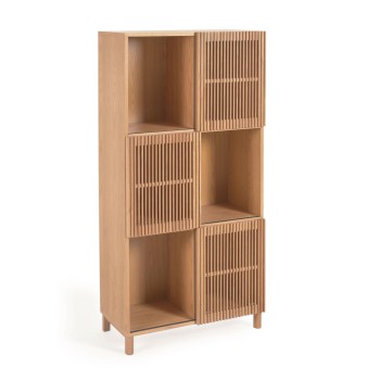 Beyla Bücherregal aus Massivholz und Eichenfurnier, 84,5 x 170 cm, FSC 100 %