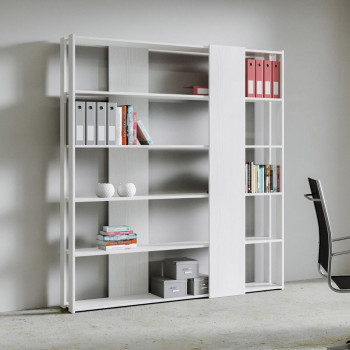 Kato Bücherregal – Modell B, Kato 6R, 2 Seiten, 4 lange Bänder, Esche Weiß