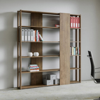 Kato Bücherregal – Modell B, Kato 6R, 2 Seiten, 4 lange Bänder, Esche Weiß