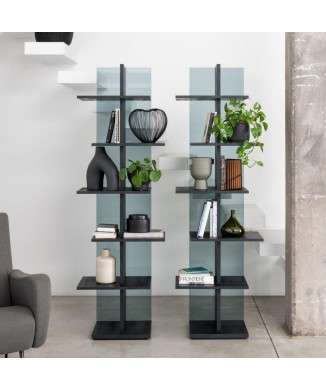 Stufen-Bücherregal aus Rauchglas 0/79 PEZZANI 