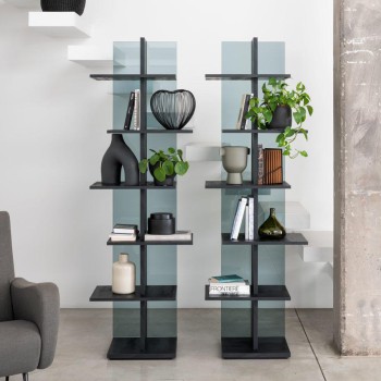 Stufen-Bücherregal aus Rauchglas 0/79 PEZZANI 