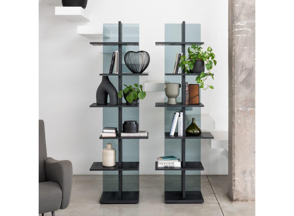 Stufen-Bücherregal aus Rauchglas 0/79 PEZZANI 