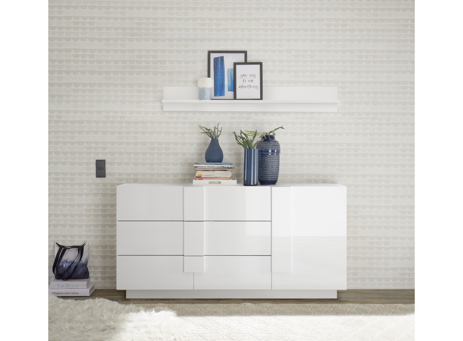 JUPITER Sideboard mit 1 Tür und 3 Schubladen, 182 x 44 x 90 cm