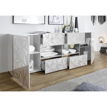 PRISMA Sideboard mit 2 Türen und 4 Schubladen, weiß
