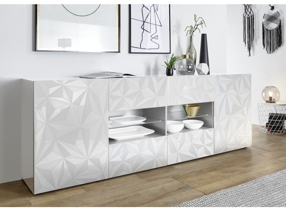 PRISMA Sideboard mit 2 Türen und 4 Schubladen, weiß