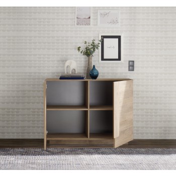JUPITER Sideboard mit 2 Türen, 120 x 44 x 90 cm, Walnussfarbe